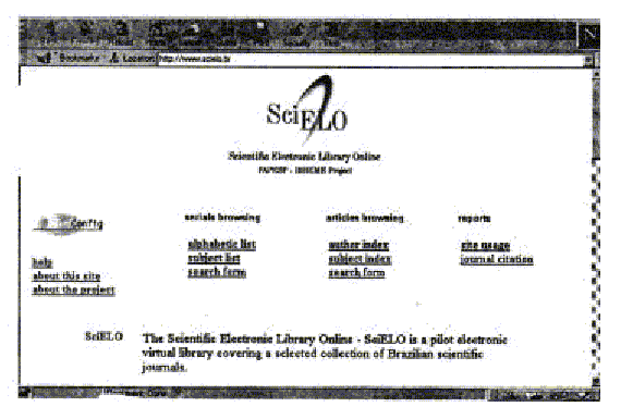 Fig. 6. Sitio SciELO - Página principal
