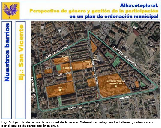 Fig 5: Ejemplo de barrio de la ciudad de Albacete. Material de trabajo en los talleres (confeccionado por el equipo de participación in situ).jpg
