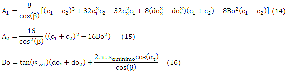 Ecuaciones 14, 15 y 16