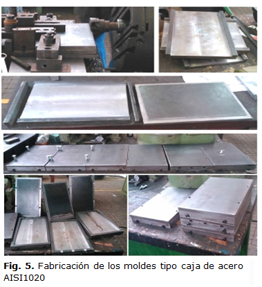 Fig. 5. Fabricación de los moldes tipo caja de acero AISI1020