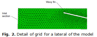 Fig. 2. Detail of grid for a lateral of the model